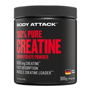 کراتین مونوهیدرات بادی اتک 300 گرمی ا BODY ATTACK 100% PURE CREATINE